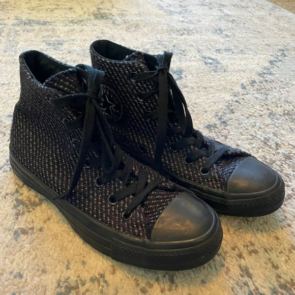 Converse | Chuck Taylor Wonderland Black Knit High Top Lace Up Shoe Women's 7 - Picture 4 of 9